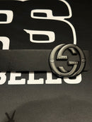 Cinto Gucci Black Fivela GG Interlocking Black/White 110 CM  - Pronta Entrega