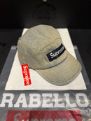 Boné Supreme 5 Panel Washed Chinó Twill Camp Blue Jeans - Pronta Entrega