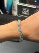 Pulseira Cravejada Prata 20 CM - Pronta Entrega