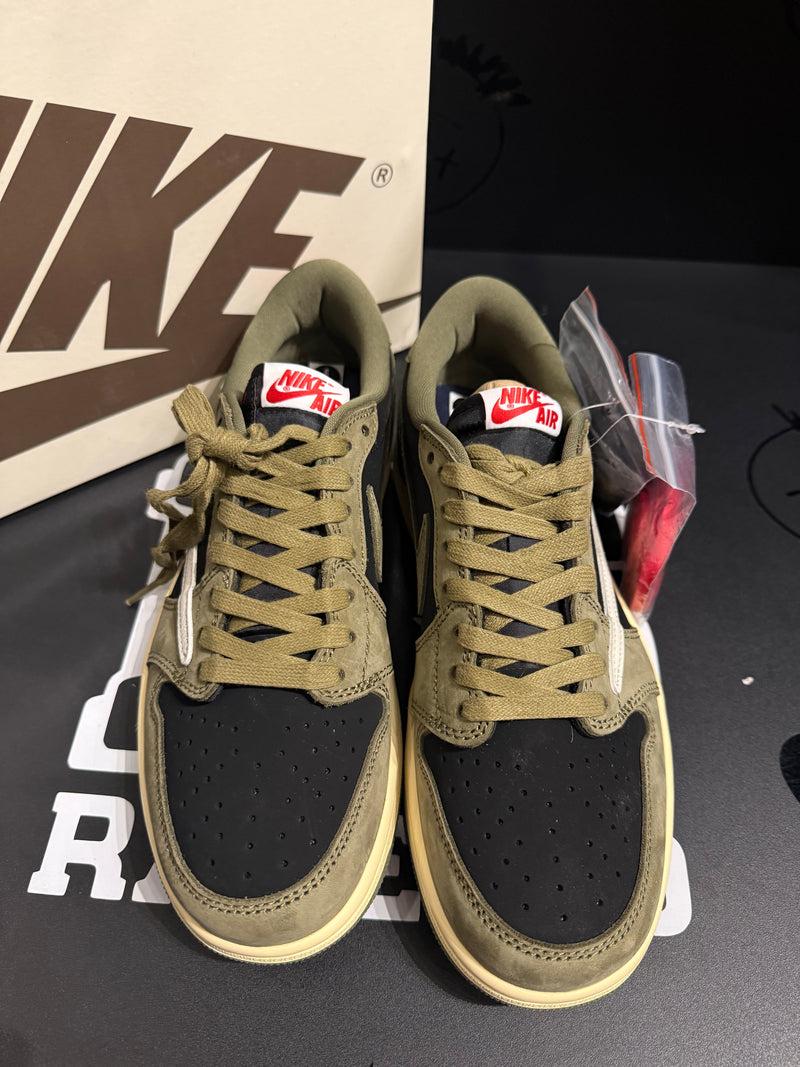 Tênis Nike Travis Scott x Air Jordan 1 Low Black Olive - Pronta Entrega