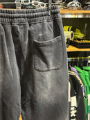 Calça Hellstar Moletom Destonado Preto/Vermelho - Pronta Entrega