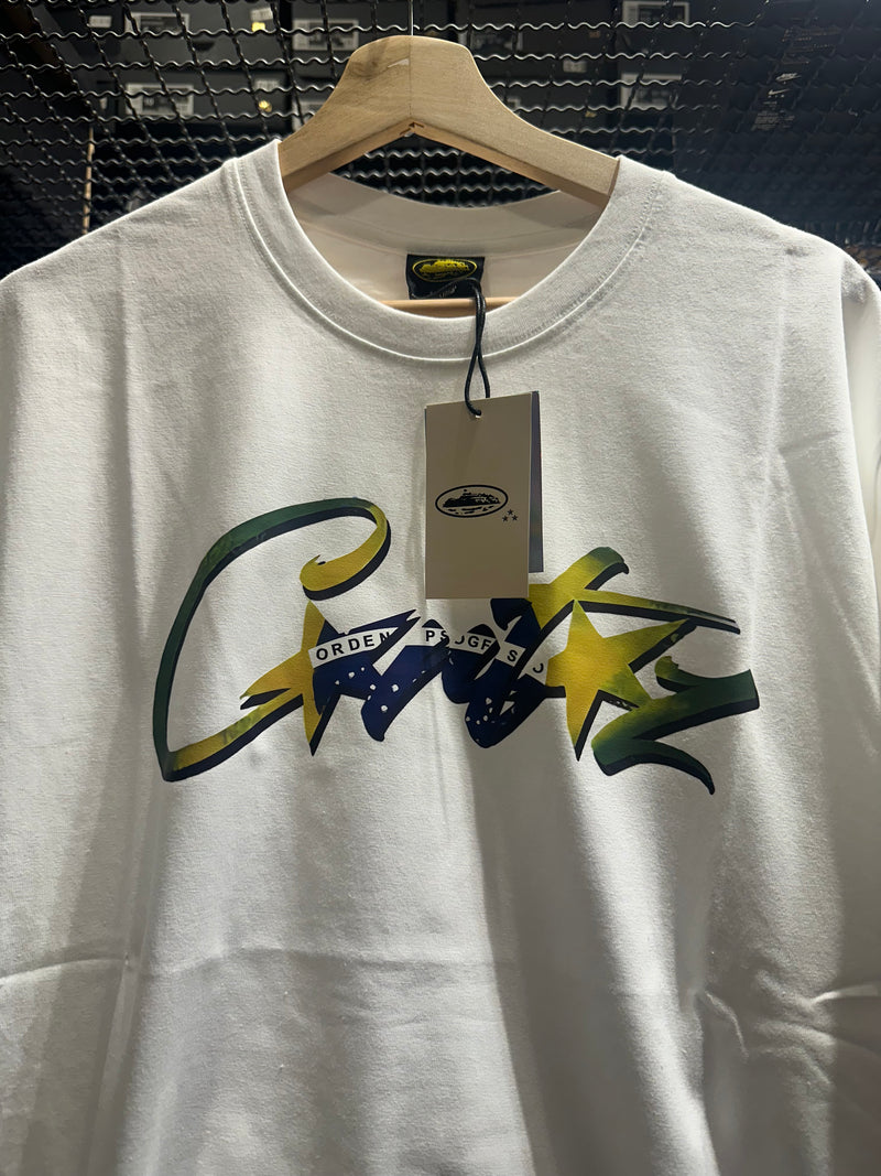 Camiseta Corteiz Brasil Branca - Pronta Entrega