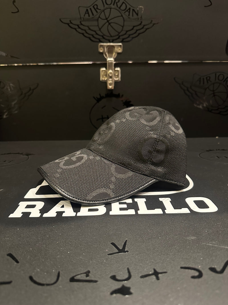 Boné Gucci Black Aba Curva Logo Grande - Pronta Entrega