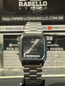 Relógio Casio Vintage Analógico/Digital Fundo Preto - Pronta Entrega