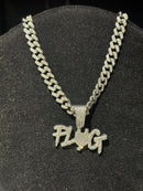 Corrente Cravejada Pingente Plug Em Zicornia Cubica Prata 40 CM - Pronta Entrega