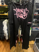 Calça Sarja Minus Two Preto Logo Rosa - Pronta Entrega