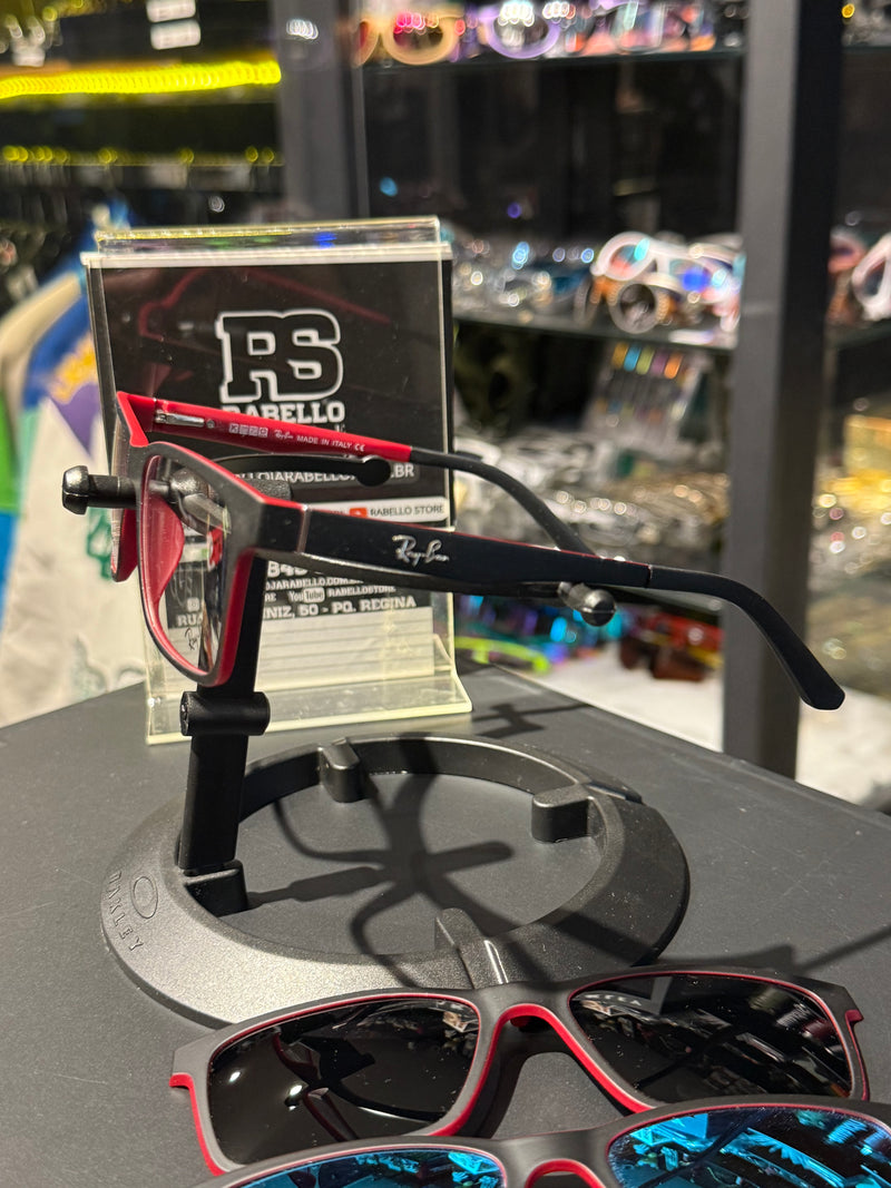 Óculos Rayban Armação Preto Vermelho Clip-On 3 em 1 Multi Cores - Pronta Entrega