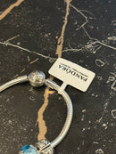 Pulseira Pandora Prata Com Berloques - Pronta Entrega