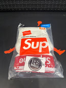 Supreme Hanes Cueca Boxer Briefs 3 Pack White - Pronta Entrega