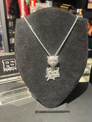 Corrente Slim Pingente Leopard “Only The Strong Survive” Prata 60 CM - Pronta Entrega