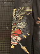 Calça Moletom Valley Dreams Eagle Heart Black - Pronta Entrega