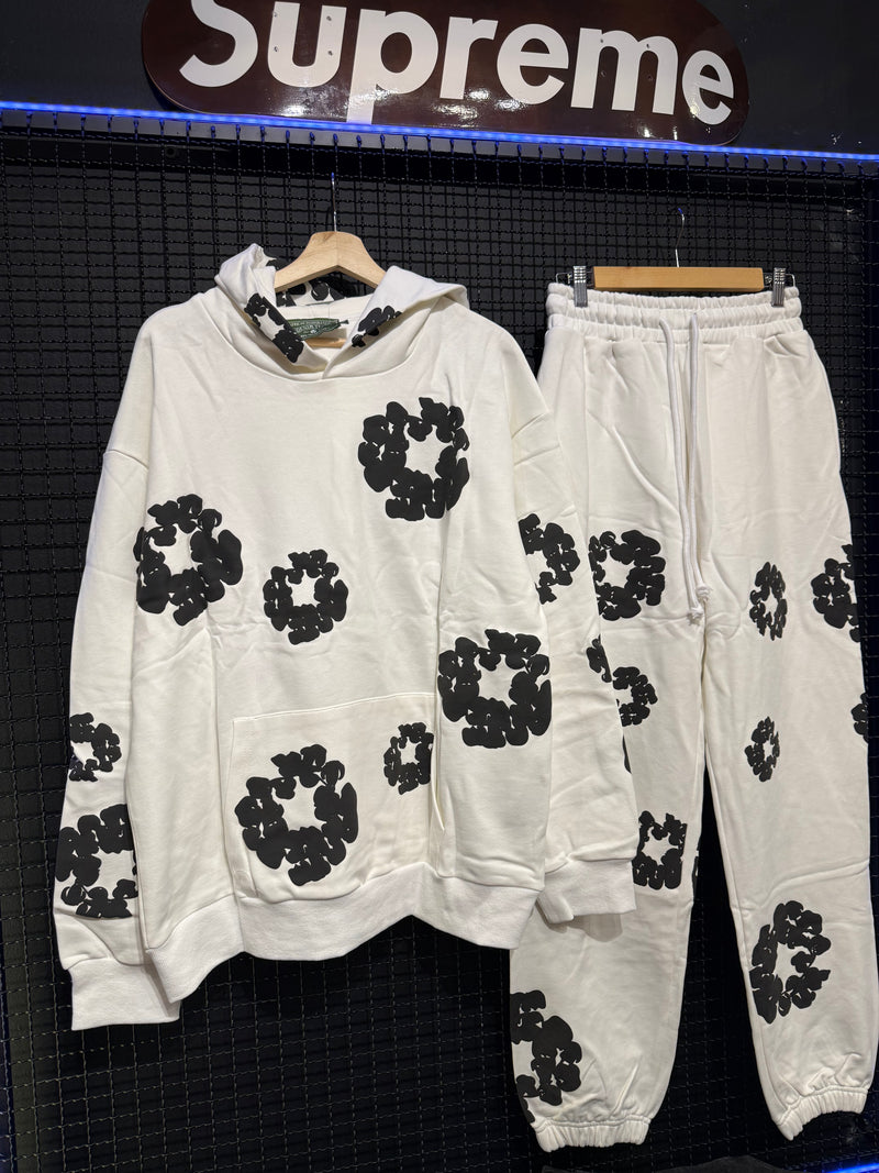 Conjunto Denim Tears White Black Moletom + Calça - Pronta Entrega
