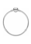 Bracelete Pandora Moments com Fecho De Coracao Prata - Pronta Entrega