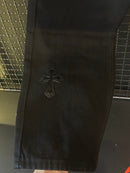 Calça Jeans Preta Chrome Hearts Cruz Black/White - Pronta Entrega