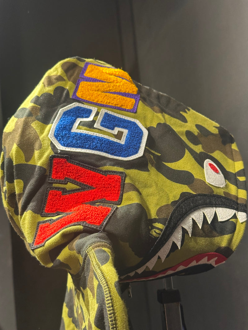 Jaqueta Bape Shark Camo Green Full Zip - Pronta Entrega