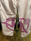 Calça Sarja Minus Two Rosa Logo Rosa - Pronta Entrega