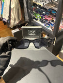 Óculos Off-White Retangular Preto Recortado Logo Branco Lente Preta  - Pronta Entrega