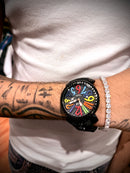 Relógio Gaga Milano Preto Emborrachado - Pronta Entrega