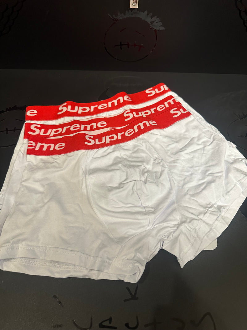 Supreme Cueca Boxer 3 Pack White - Pronta Entrega