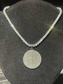 Corrente Riviera Cravejada Pingente Star Em Zicornia Cubica Prata 45 CM - Pronta Entrega