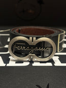 Cinto Ferragamo Preto Fivela Metallic Gancini 115 CM  - Pronta Entrega