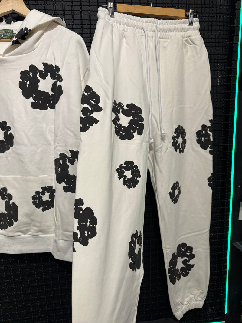 Conjunto Denim Tears White Black Moletom + Calça - Pronta Entrega