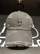 Boné Aba Curva Chrome Hearts Logo Cruz Preto - Pronta Entrega