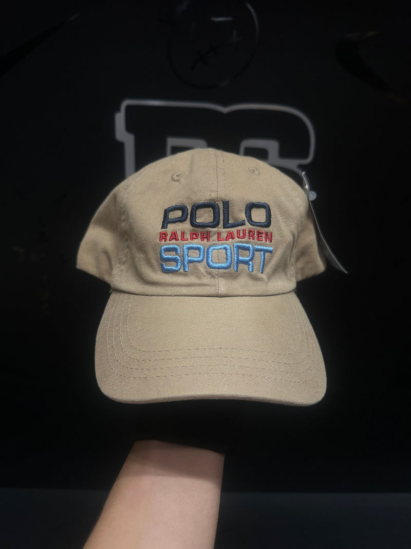 Boné Aba Curva Polo Ralph Lauren Sport Bege - Pronta Entrega