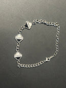 Pulseira Prata Ajustável Trevos Black/White - Pronta Entrega