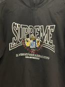 Moletom Supreme Crest Appliqué Half Zip Black FW25 - Pronta Entrega