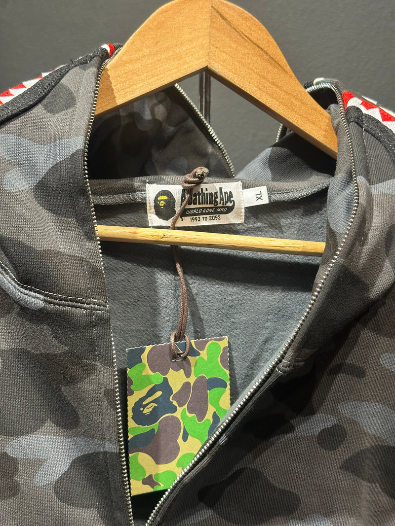 Jaqueta Bape Camo Shark Black Full Zip - Pronta Entrega