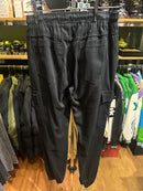 Calça Cargo Sarja Preta Com Punho - Pronta Entrega