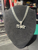 Corrente Cravejada Pingente Plug Em Zicornia Cubica Prata 40 CM - Pronta Entrega