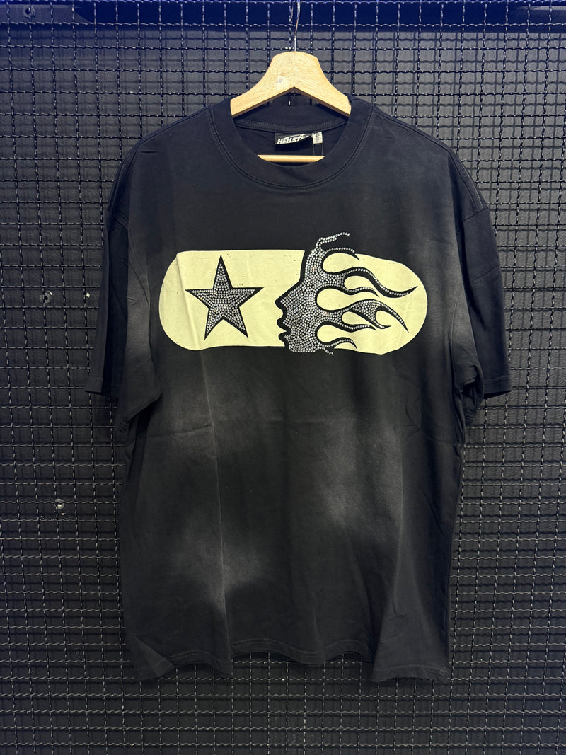 Camiseta Hellstar Rhinestone Star Black - Pronta Entrega