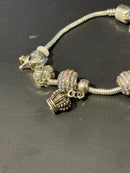 Pulseira Prata Cravejada Multi Berloques - Pronta Entrega