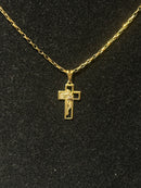 Corrente Cartier Banhada Pingente Jesus Cristo/Cruz 40 CM - Pronta Entrega