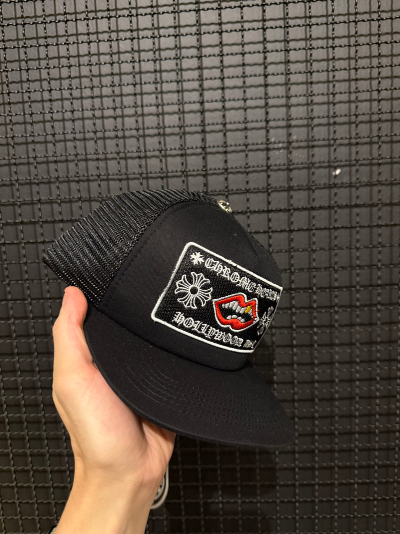 Boné Chrome Hearts Chomper Hollywood Trucker Black - Pronta Entrega