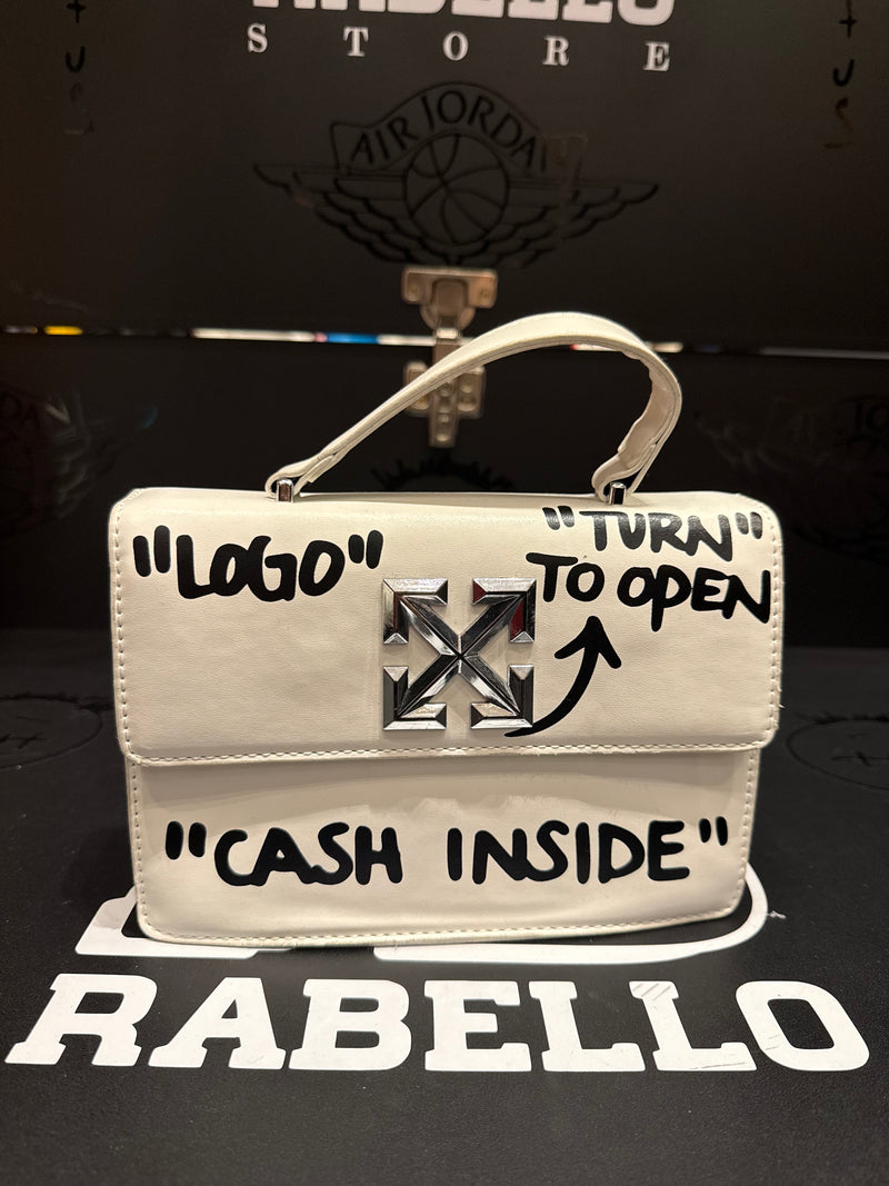 Bolsa OFF-WHITE 1.4 Jitney Bag "CASH INSIDE" Off White Branca - Pronta Entrega