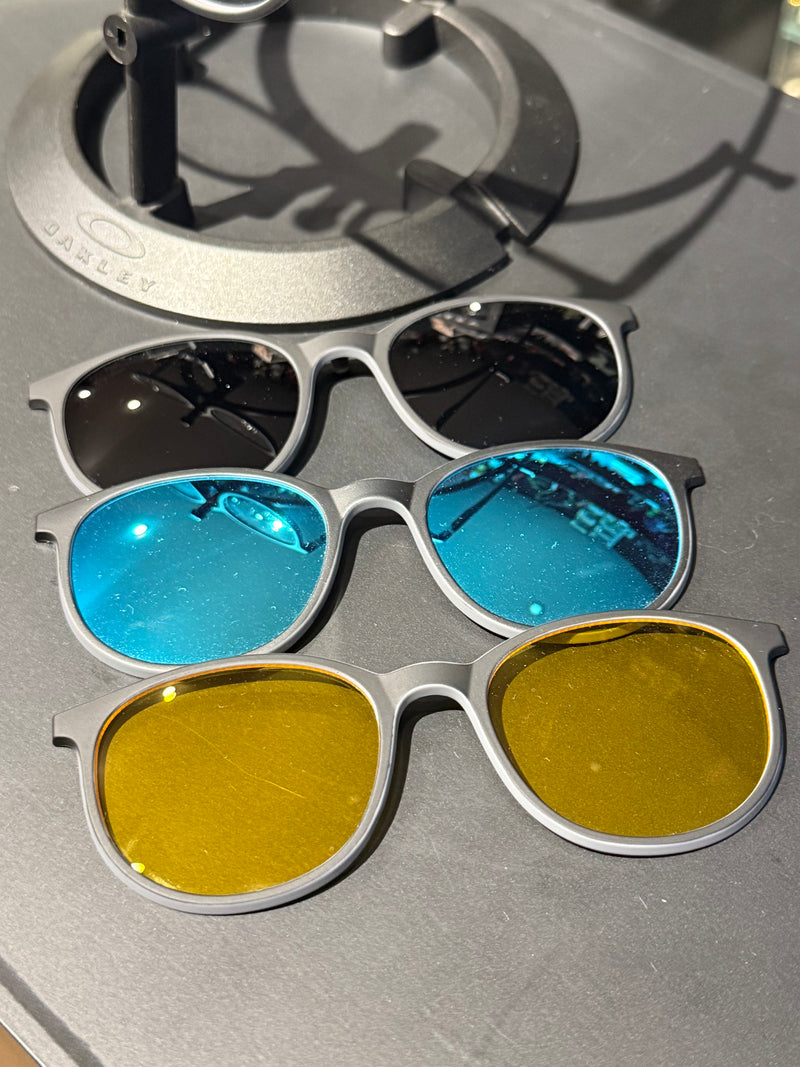 Óculos Rayban Redondo Armação Cinza Preto Clip-On 3 em 1 Multi Cores - Pronta Entrega