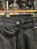 Calça Jeans Preta Chrome Hearts Cruzes Amarelas - Pronta Entrega
