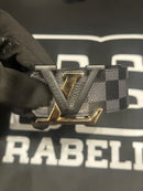 Cinto Louis Vuitton Initiales Damier Azur Logo Black/Gold 125 CM  - Pronta Entrega