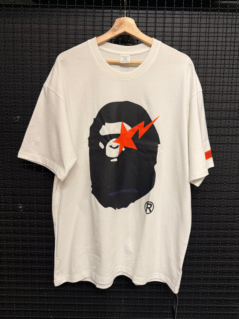 Camiseta BAPE x Heron Preston White - Pronta Entrega