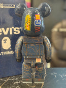 Bearbrick BE@RBRICK BAPE® × Levi's® 400% Colecionável 28cm - Pronta Entrega