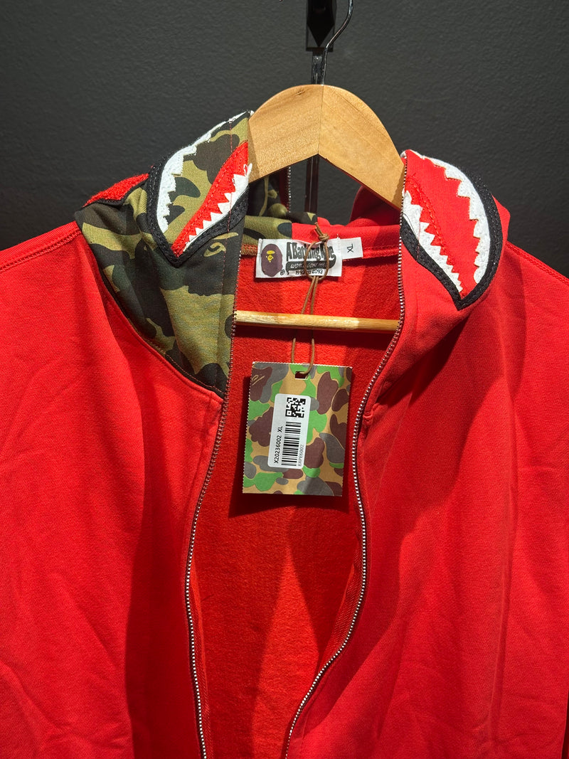 Jaqueta Bape Shark Camo Red Full Zip - Pronta Entrega