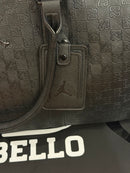 BOLSA AIR JORDAN MONOGRAM DUFFLE BAG JACQUARD LUGGAGE BLACK SILVER GRATITUDE - Pronta Entrega