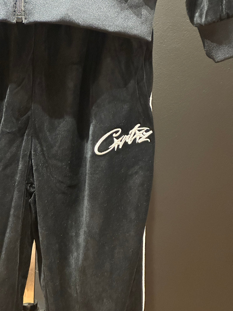 Conjunto Corteiz VVS Velour Jacket Black - Pronta Entrega