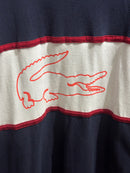 Camisa Lacoste Azul Logo Central White/Red - Pronta Entrega