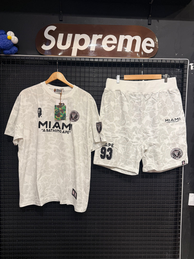 Conjunto Bape x Inter Miami Camiseta + Short White - Pronta Entrega