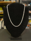 Colar Slim Cravejado Ice Zircônia Prata 55 CM - Pronta Entrega