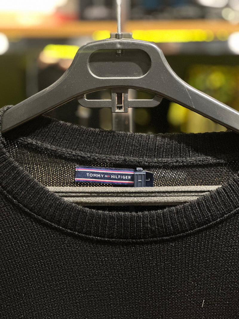 Suéter Tommy Hilfiger Preto/Branco/Vermelho - Pronta Entrega